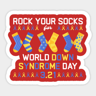 Rock Your Sock for World Down Syndrome Day - Cute Color Sticker